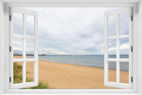 Fototapeta Naklejka Na Ścianę Okno 3D - South Shields Promenade Beach on overcast day 17th July 2020