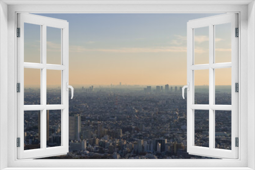 Fototapeta Naklejka Na Ścianę Okno 3D - 東京都渋谷区から見た東京の夕景