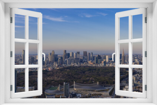 Fototapeta Naklejka Na Ścianę Okno 3D - 東京都渋谷区から見た東京の夕景