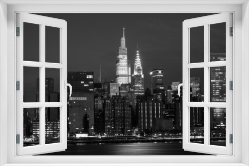 Fototapeta Naklejka Na Ścianę Okno 3D - city skyline cute beautiful buildings Manhattan usa New York night  