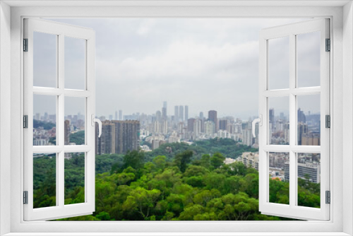 Fototapeta Naklejka Na Ścianę Okno 3D - Xiamen city landscape from a hill