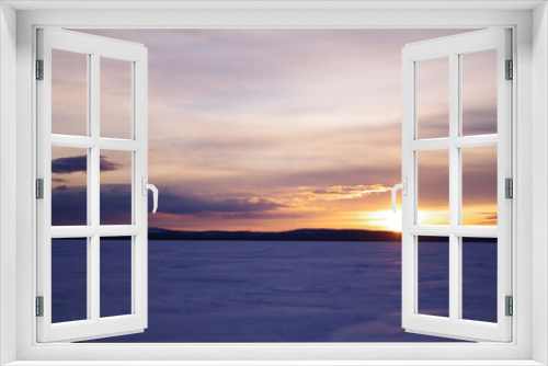Fototapeta Naklejka Na Ścianę Okno 3D - winter sunset