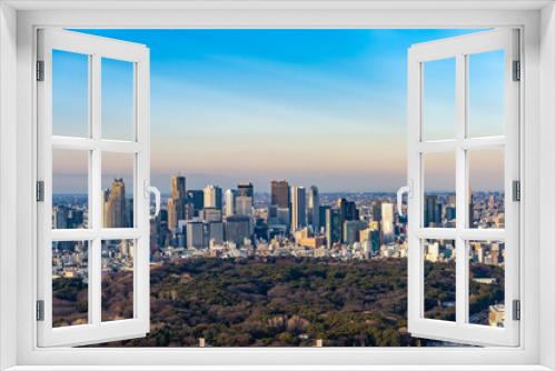 Fototapeta Naklejka Na Ścianę Okno 3D - 東京都渋谷区から見た東京の都市景観