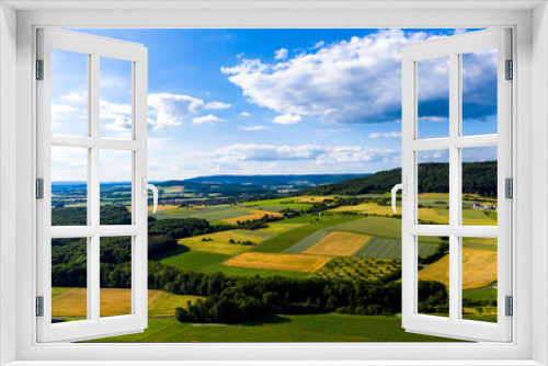 Fototapeta Naklejka Na Ścianę Okno 3D - Aerial view, Agricultural growing area, Eggolsheim municipality, Franconia, Bavaria, Germany,