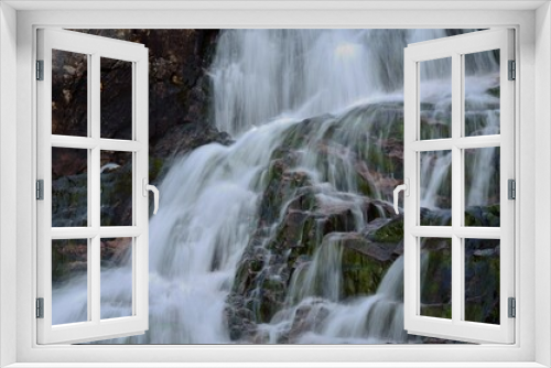 Fototapeta Naklejka Na Ścianę Okno 3D - majestic summer mountain waterfall in northern Norway