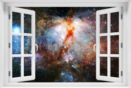 Fototapeta Naklejka Na Ścianę Okno 3D - Nebula and stars in cosmos space. Elements of this image furnished by NASA