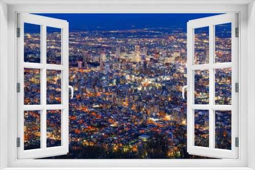 Fototapeta Naklejka Na Ścianę Okno 3D - 札幌　夜景