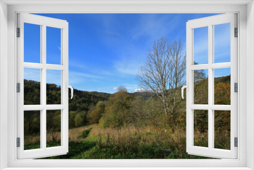 Fototapeta Naklejka Na Ścianę Okno 3D - Landscape of Jaworzec - former and abandoned village in Bieszczady Mountains, Poland 