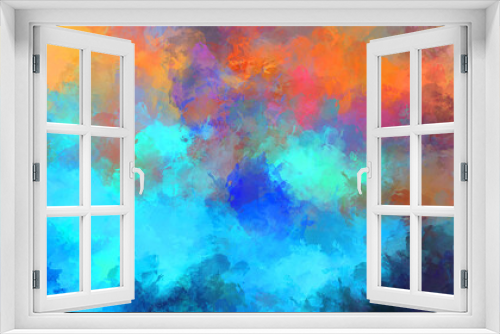 Fototapeta Naklejka Na Ścianę Okno 3D - Creative abstract painting. Background with artistic brush strokes. Colorful and vibrant illustration. Painted art.