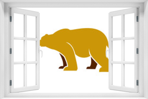 Fototapeta Naklejka Na Ścianę Okno 3D - Logo cartoon bear simple animal vector for nature and wildlife graphic element template 