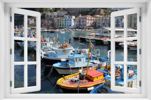 Fototapeta Naklejka Na Ścianę Okno 3D - View over Sorrento Harbour , Italy 