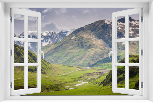 Fototapeta Naklejka Na Ścianę Okno 3D - Caucasus mountains along Georgian Military Road, Republic of Georgia