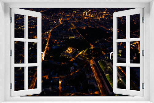 Fototapeta Naklejka Na Ścianę Okno 3D - Aerial view on St. George's Cathedral in Lviv, Ukraine from drone at night