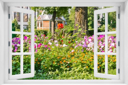 Fototapeta Naklejka Na Ścianę Okno 3D - Landscaped flower bed