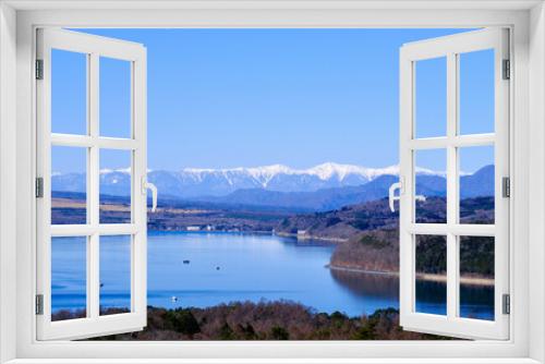 Fototapeta Naklejka Na Ścianę Okno 3D - 【山梨】山中湖（パノラマ台）から見る南アルプス連峰（冬）