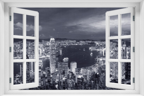 Fototapeta Naklejka Na Ścianę Okno 3D - Victoria harbor of Hong Kong City at dusk