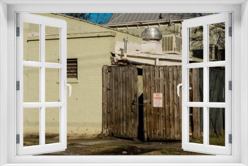 Fototapeta Naklejka Na Ścianę Okno 3D - old wooden door