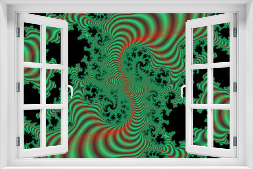 Fototapeta Naklejka Na Ścianę Okno 3D - Green red black swirls, design, spirals, abstract background with swirls