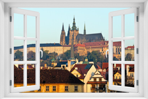 Fototapeta Naklejka Na Ścianę Okno 3D - Prague, Prague Castle and St. Vitus Cathedral, Czech Republic, Central Bohemia, Europe