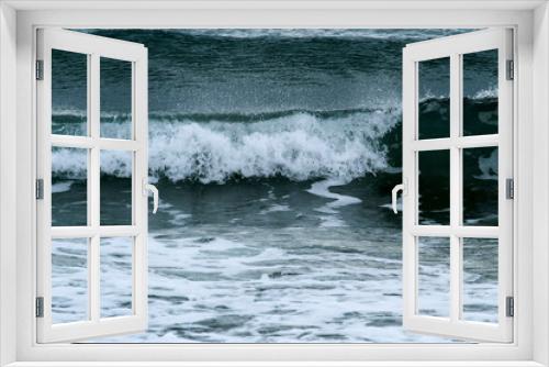 Fototapeta Naklejka Na Ścianę Okno 3D - Rough sea in La Marina beach in Alicante, Spain