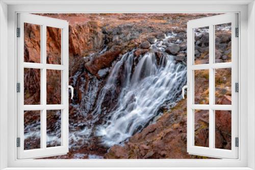Fototapeta Naklejka Na Ścianę Okno 3D - Mountain waterfall river stream view.