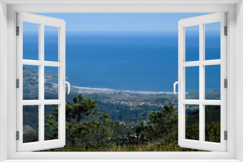 Fototapeta Naklejka Na Ścianę Okno 3D - Panoramic of the Asturian coast from the Mirador del Fito