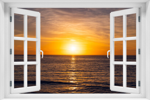 Fototapeta Naklejka Na Ścianę Okno 3D - Blue Golden Sunset Seascape from California Coast