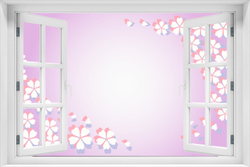 Fototapeta Naklejka Na Ścianę Okno 3D - 桜と散る桜の花びらの背景2