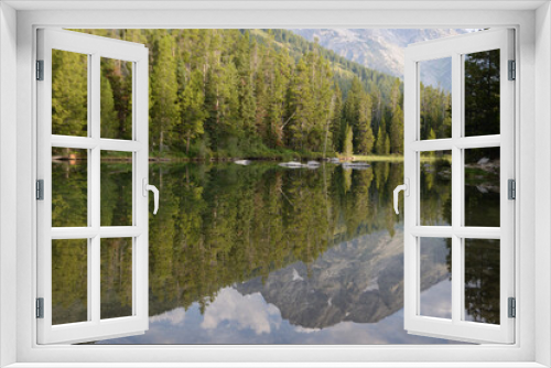 Fototapeta Naklejka Na Ścianę Okno 3D - Leigh Lake at Grand Teton National Park
