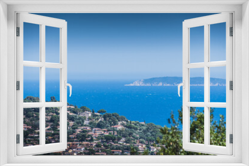Fototapeta Naklejka Na Ścianę Okno 3D - View of the sea from Bormes-les-Mimosas typical village in the south of France