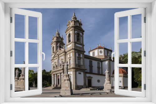 Architectural details of Good Jesus of the Mount church (Bom Jesus do Monte, 1784) by Carlos Amarante near Braga. Portugal.