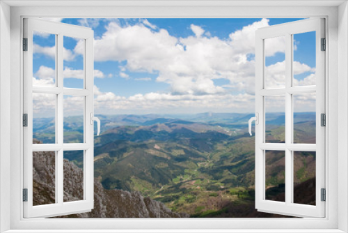 Fototapeta Naklejka Na Ścianę Okno 3D - Panoramic view from 	Aizkorri range, Basque Country (Spain)