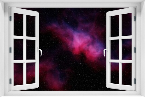 Fototapeta Naklejka Na Ścianę Okno 3D - colorful space background with stars, nebula gas cloud in deep outer space, science fiction illustrarion 3d render