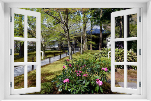 Fototapeta Naklejka Na Ścianę Okno 3D - 大原三千院　往生極楽院から客殿を望む　京都市