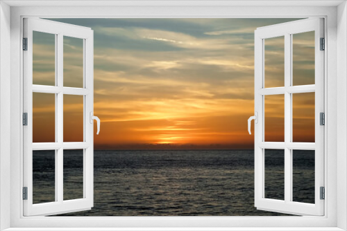 Fototapeta Naklejka Na Ścianę Okno 3D - Florida, beach, sunset, silhouettes