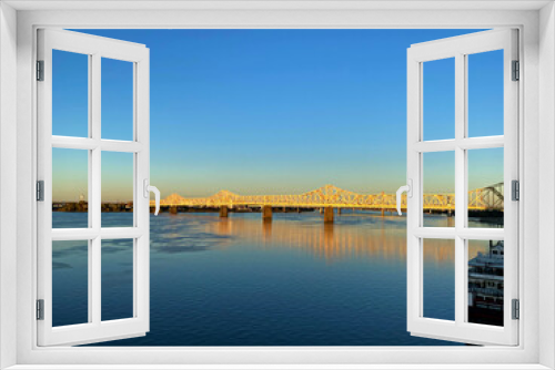 Fototapeta Naklejka Na Ścianę Okno 3D - sunset bridge