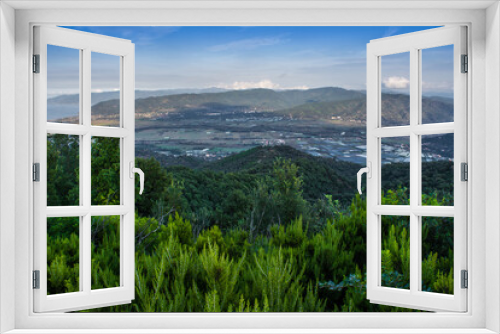 Fototapeta Naklejka Na Ścianę Okno 3D - A view from the green mountains of Jijel Algeria towards the villages in the Mediterranean plains
