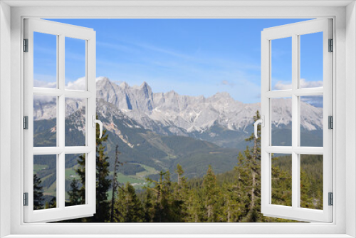 Fototapeta Naklejka Na Ścianę Okno 3D - Blick vom Rossbrand auf das Dachsteingebirge	
