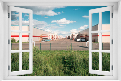 Fototapeta Naklejka Na Ścianę Okno 3D - view of a large logistics warehouse
