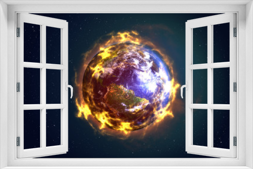 Fototapeta Naklejka Na Ścianę Okno 3D - Burning Earth