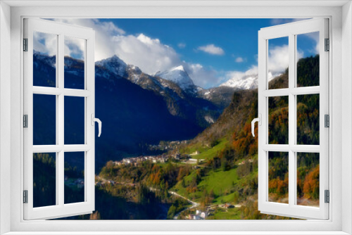 Fototapeta Naklejka Na Ścianę Okno 3D - Alps, Dolomites, Italy, view of a small village near Capriolli	