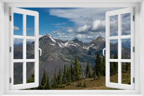 Fototapeta Naklejka Na Ścianę Okno 3D - View from Mt Brown Lookout Tower in Glacier