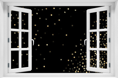 Gold Confetti Shower on Black. Luxury New Year