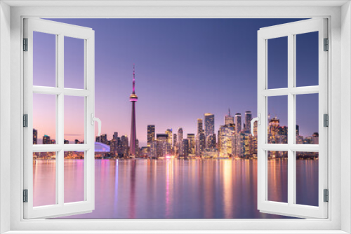 Fototapeta Naklejka Na Ścianę Okno 3D - Toronto city skyline at night, Ontario, Canada