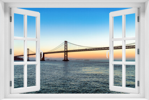 Fototapeta Naklejka Na Ścianę Okno 3D - Panoramic view of San Francisco Bay bridge in California, United States