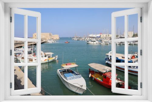 Fototapeta Naklejka Na Ścianę Okno 3D - The beautiful marina of Heraklion in Crete, Greece