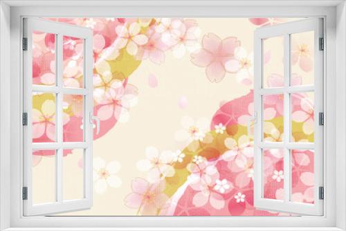 Fototapeta Naklejka Na Ścianę Okno 3D - 春　桜の和風背景素材