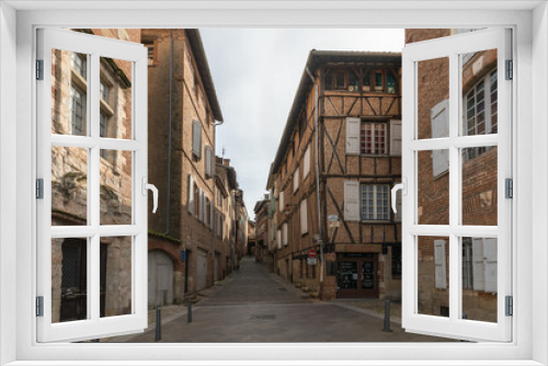 Fototapeta Naklejka Na Ścianę Okno 3D - The old street in city of Albi in France