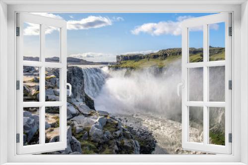 Fototapeta Naklejka Na Ścianę Okno 3D - The most powerful waterfall in Europe Detifoss, north Iceland, a majestic landscape