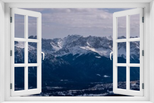 Fototapeta Naklejka Na Ścianę Okno 3D - Bayrisches Alpenpanorma im Winter Teil 1 vom Rofan über das Karwendel bis zum Wetterstein
